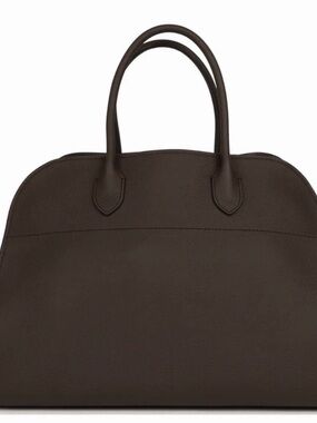 The Row Dark Brown Leather Dome Tote